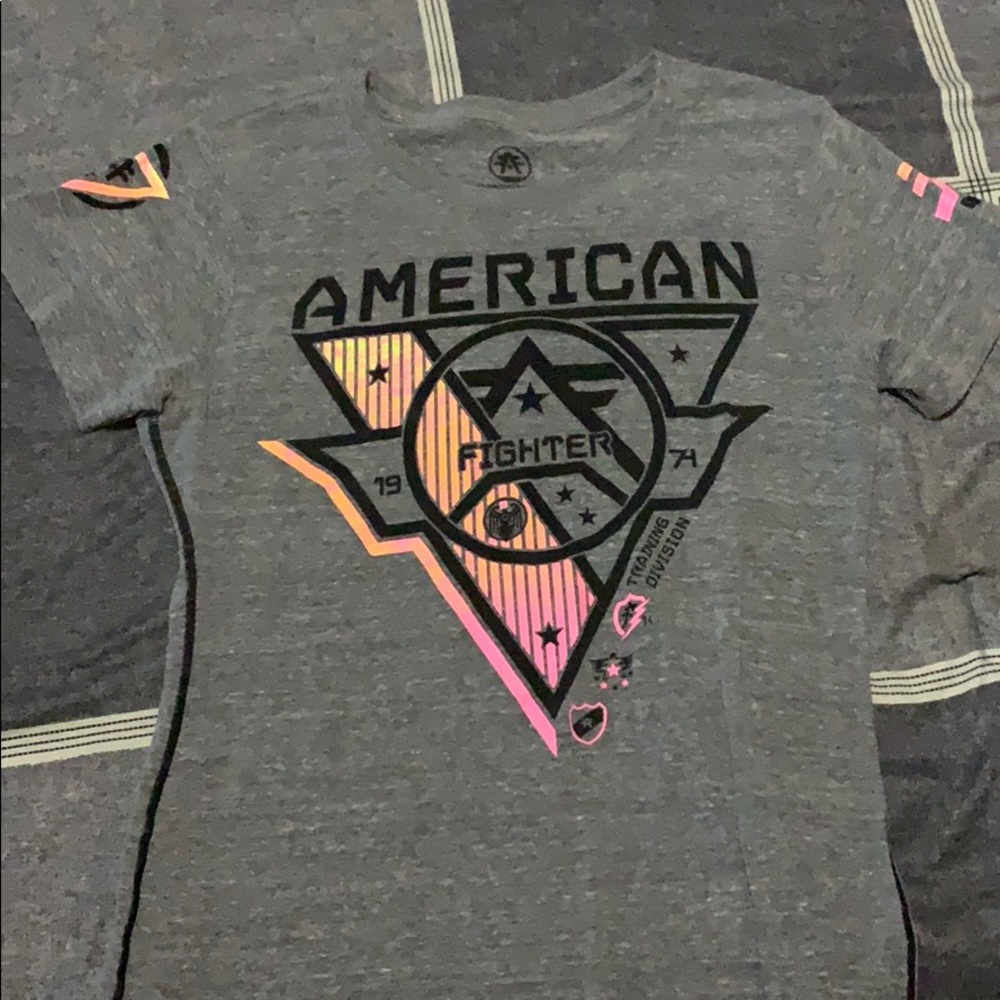 Grey American fighter shirt